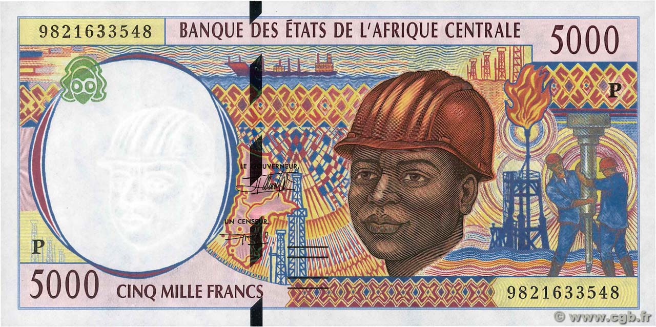 5000 Francs STATI DI L  AFRICA CENTRALE  1998 P.604Pd q.FDC