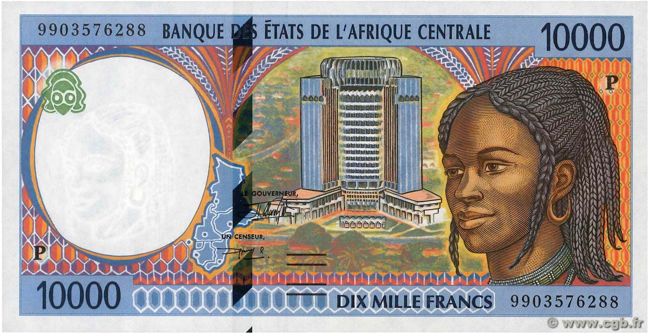 10000 Francs ÉTATS DE L AFRIQUE CENTRALE  1999 P.605Pe NEUF