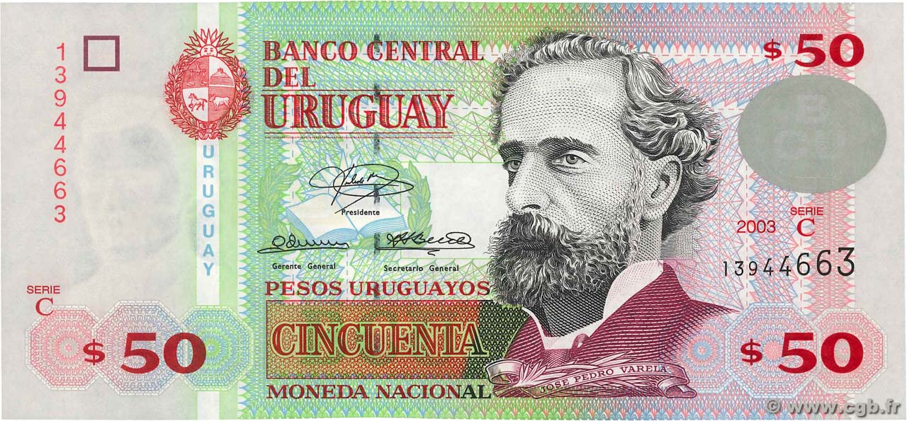 50 Pesos Uruguayos URUGUAY  2003 P.084 FDC