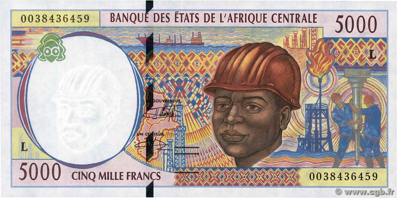 5000 Francs ÉTATS DE L AFRIQUE CENTRALE  2000 P.404Lf NEUF