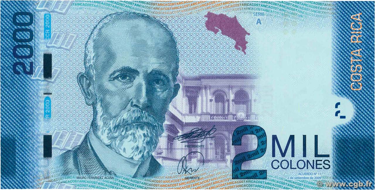 2000 Colones COSTA RICA  2009 P.275 UNC