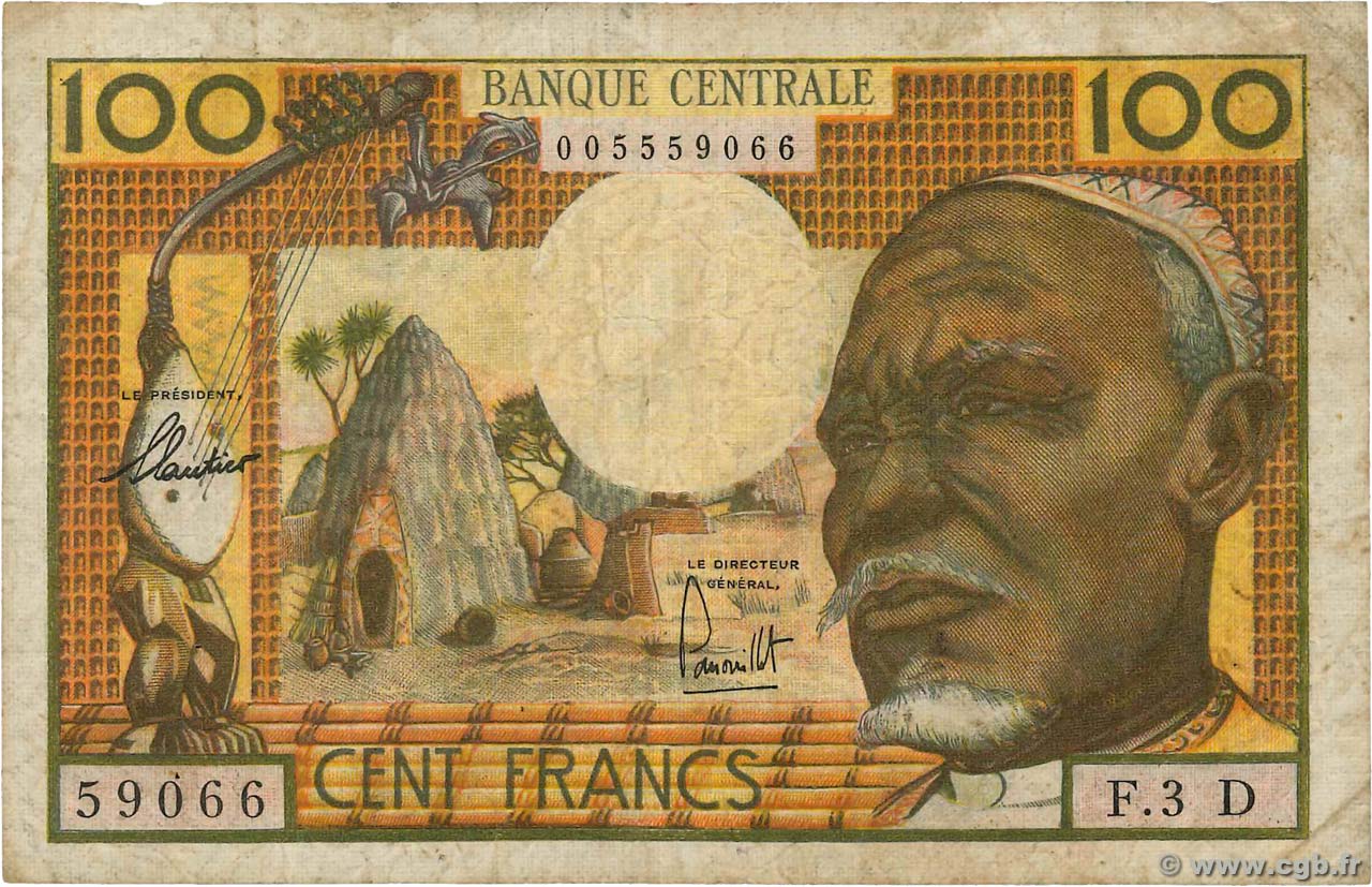 100 Francs EQUATORIAL AFRICAN STATES (FRENCH)  1962 P.03d F