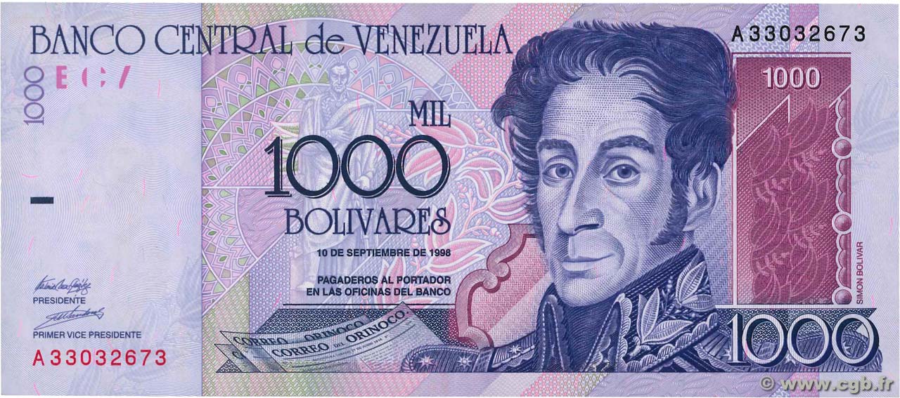 1000 Bolivares VENEZUELA  1998 P.079 SC