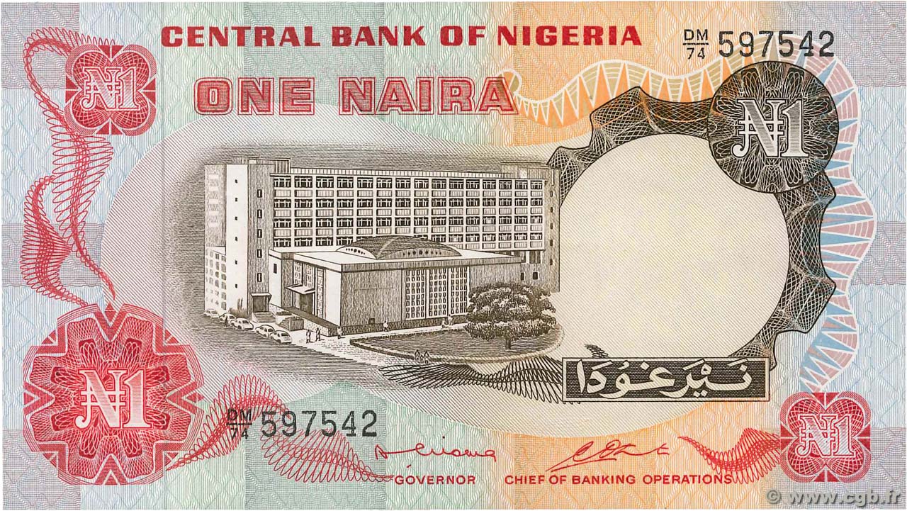 1 Naira NIGERIA  1973 P.15b SPL