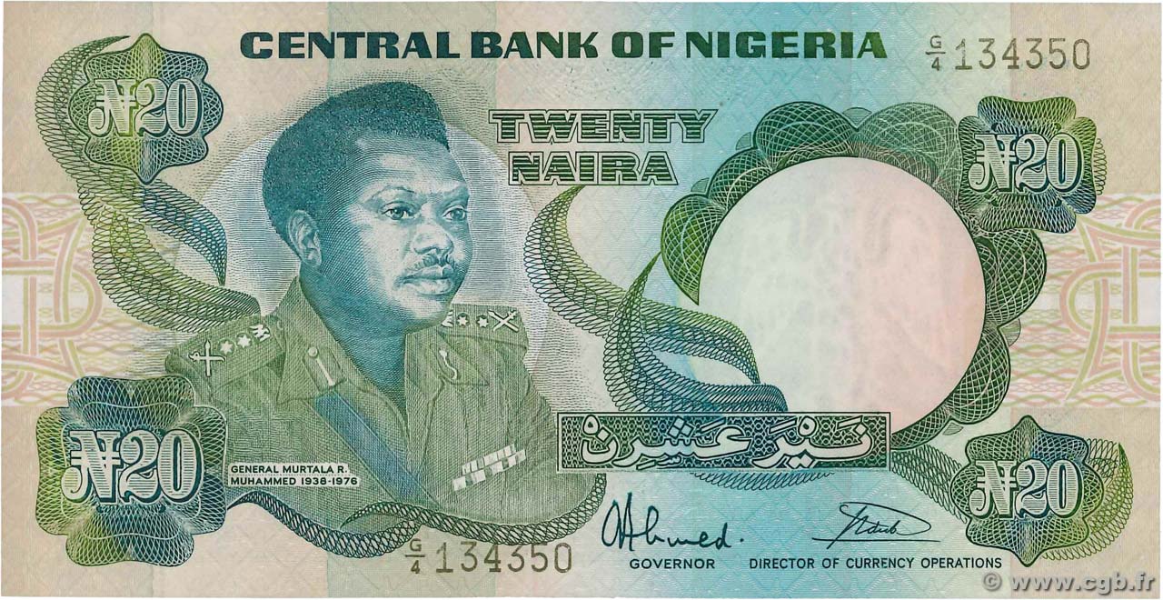 20 Naira NIGERIA  1984 P.26b q.FDC