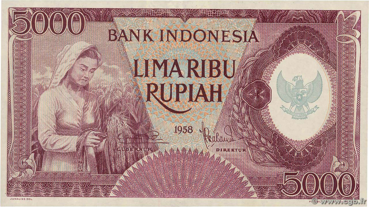 5000 Rupiah INDONÉSIE  1958 P.064 NEUF