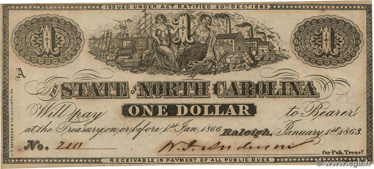 1 Dollar ESTADOS UNIDOS DE AMÉRICA  1863 PS.2365 SC