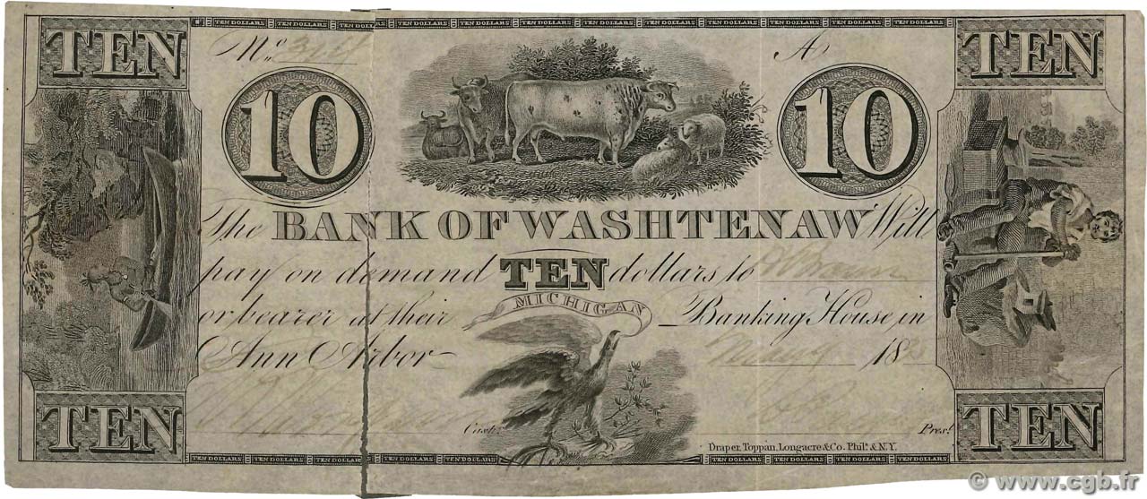 10 Dollars ÉTATS-UNIS D AMÉRIQUE Ann-Arbor 1835  TTB