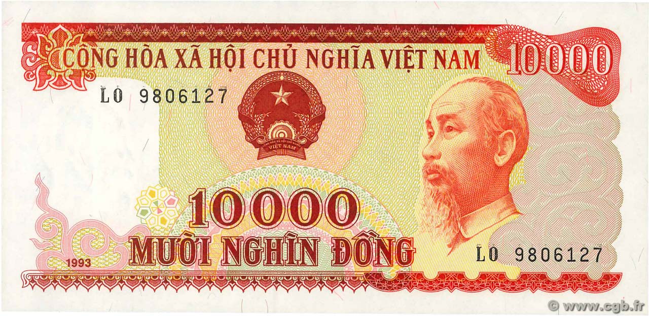 10000 Dông VIETNAM  1993 P.115a FDC