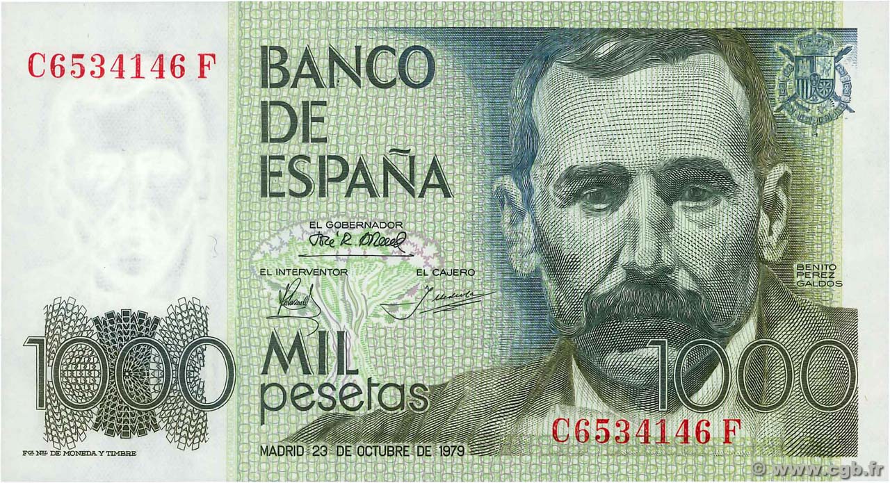 1000 Pesetas SPAIN  1979 P.158 UNC