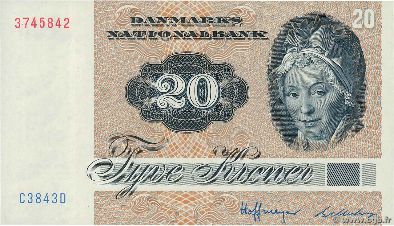 20 Kroner DENMARK  1984 P.049e UNC