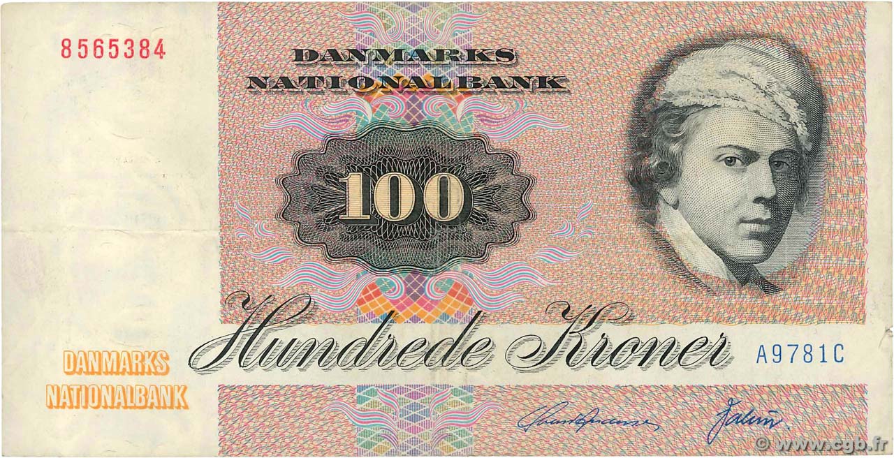 100 Kroner DINAMARCA  1978 P.051e MBC