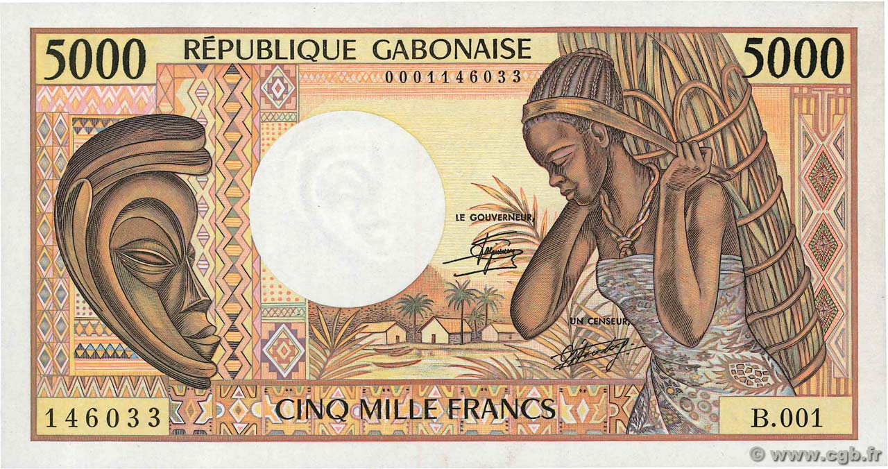5000 Francs  GABUN  1984 P.06a VZ