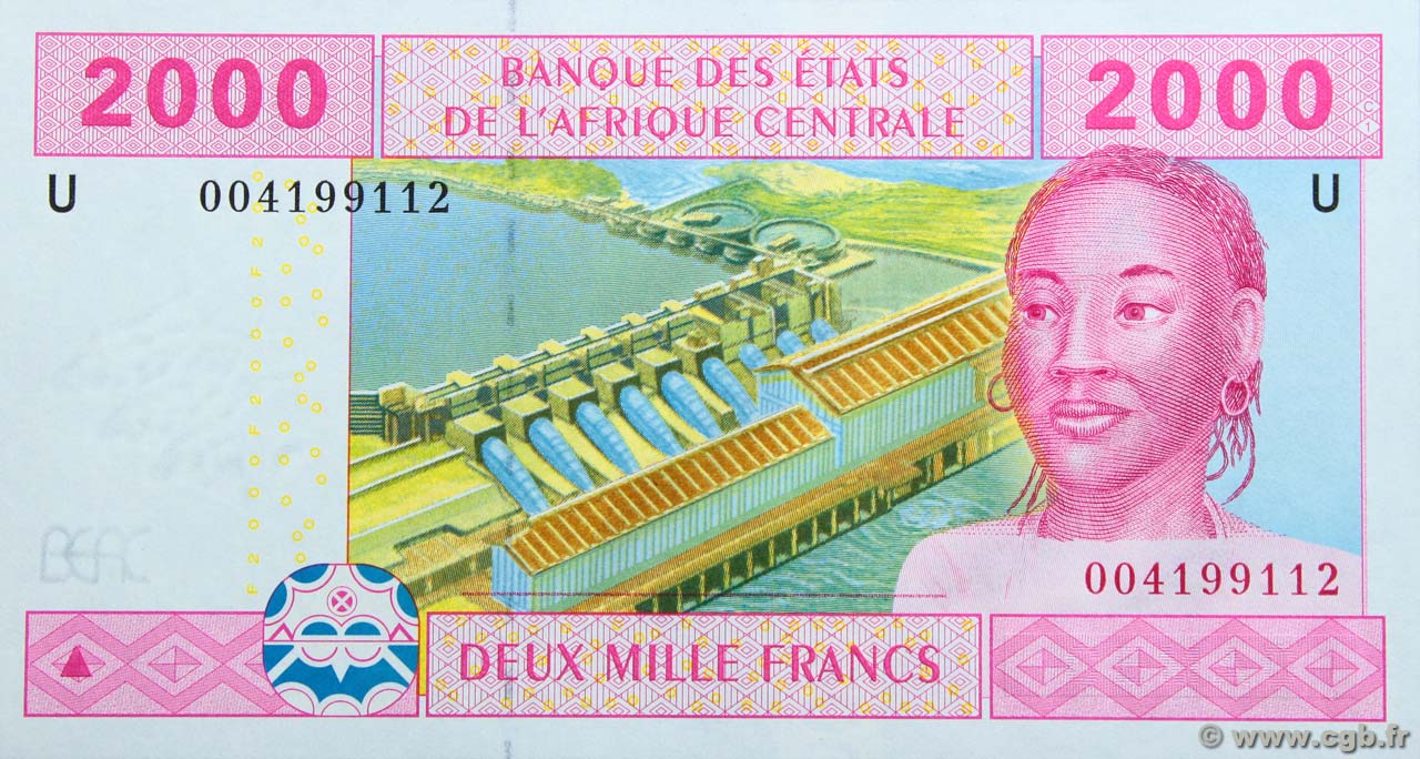 2000 Francs CENTRAL AFRICAN STATES  2002 P.208U UNC
