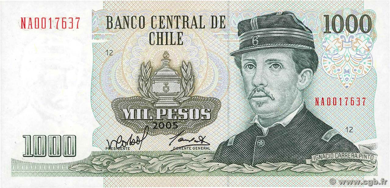 1000 Pesos CILE  2005 P.154f FDC
