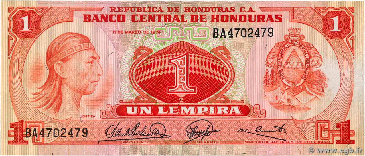 1 Lempira HONDURAS  1974 P.058 NEUF