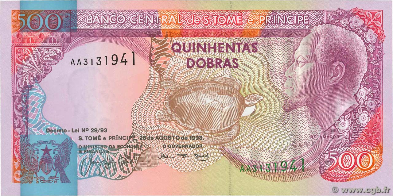 500 Dobras SAO TOMÉ Y PRíNCIPE  1993 P.063 FDC