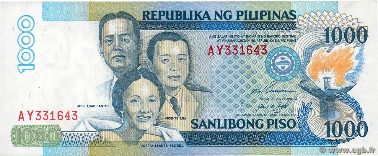 1000 Pesos PHILIPPINES  1998 P.186a TTB