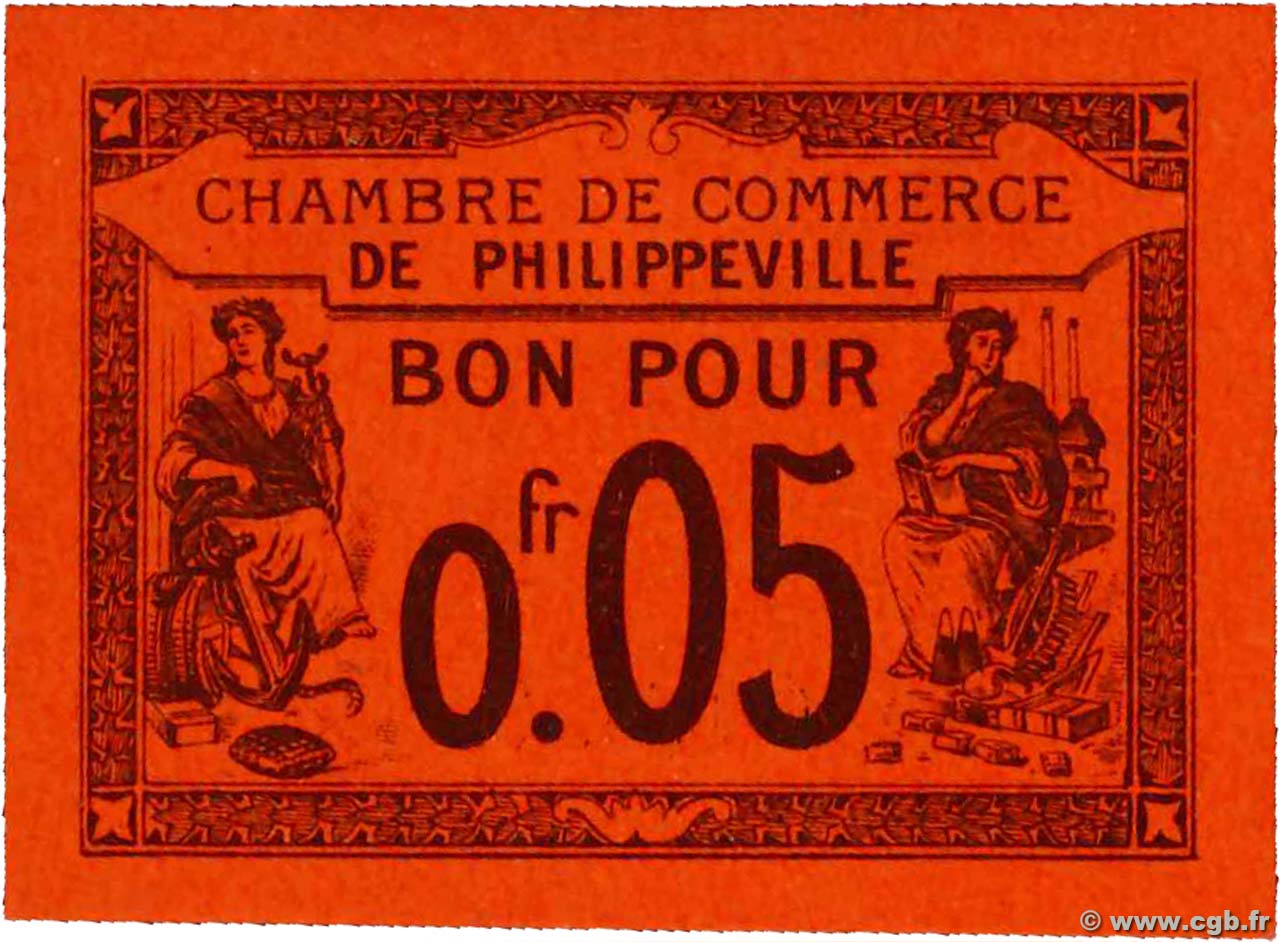 5 Centimes ALGERIA Philippeville 1915 JP.12 AU