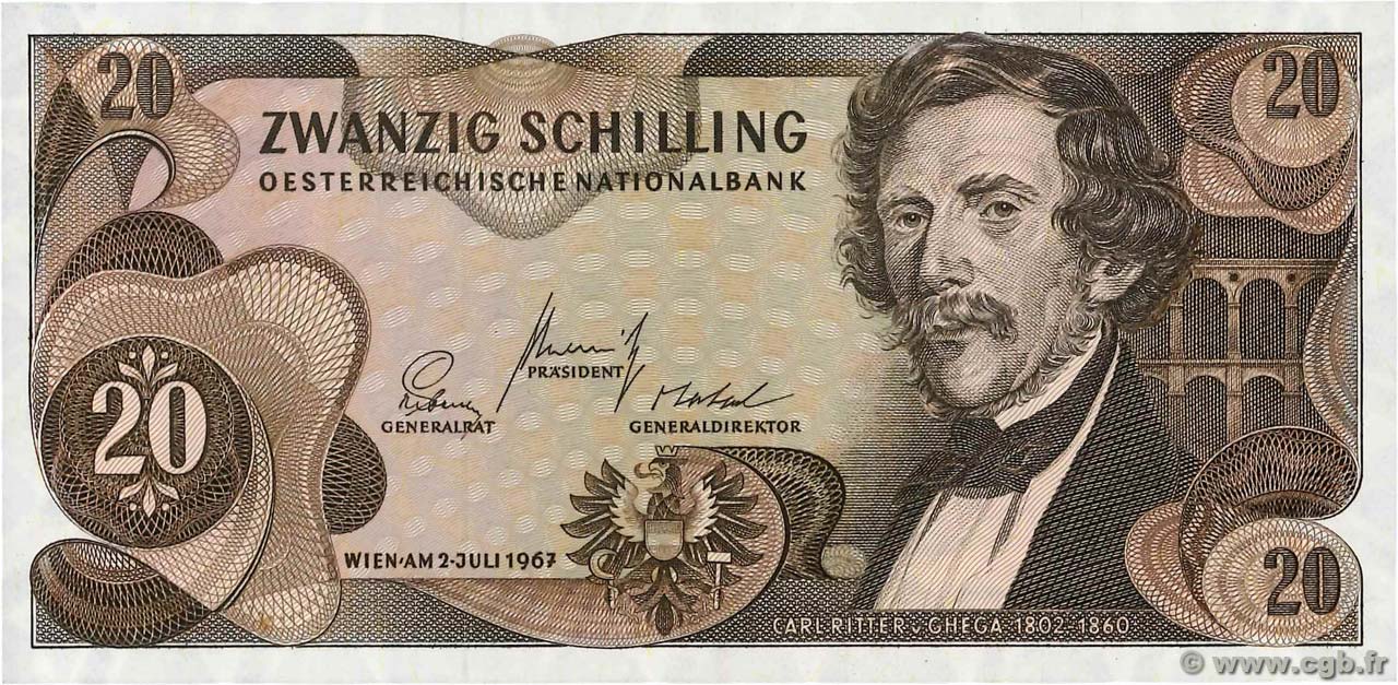 20 Schilling AUTRICHE  1967 P.142a pr.NEUF