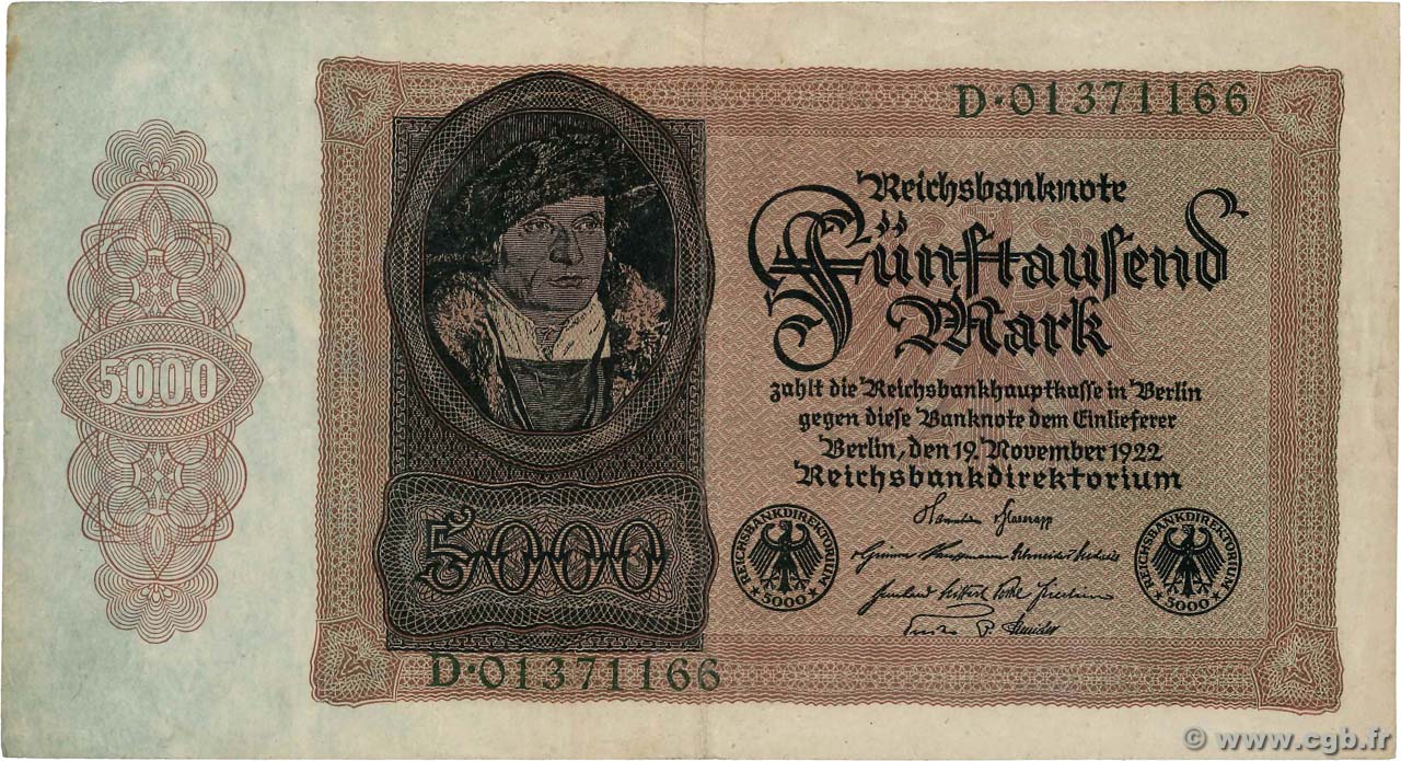 5000 Mark GERMANIA  1922 P.078 BB