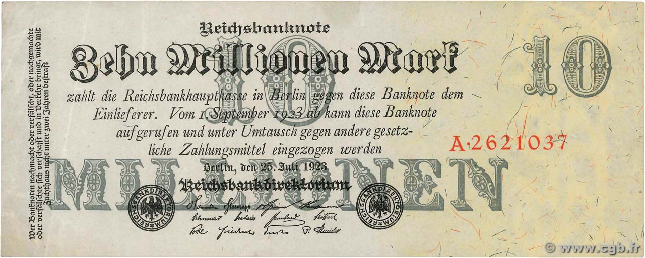 10 Millions Mark GERMANIA  1923 P.096 SPL