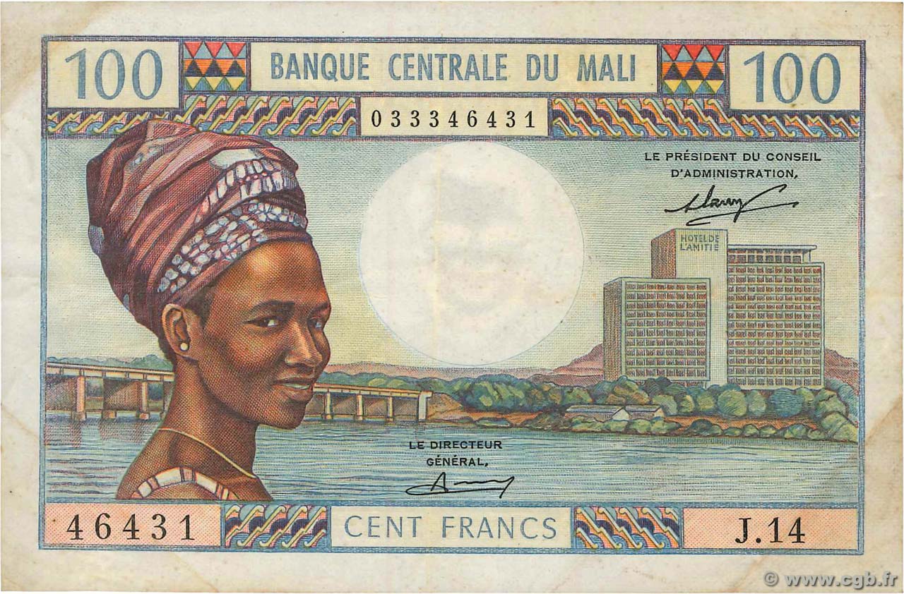 100 Francs MALI  1972 P.11 VF
