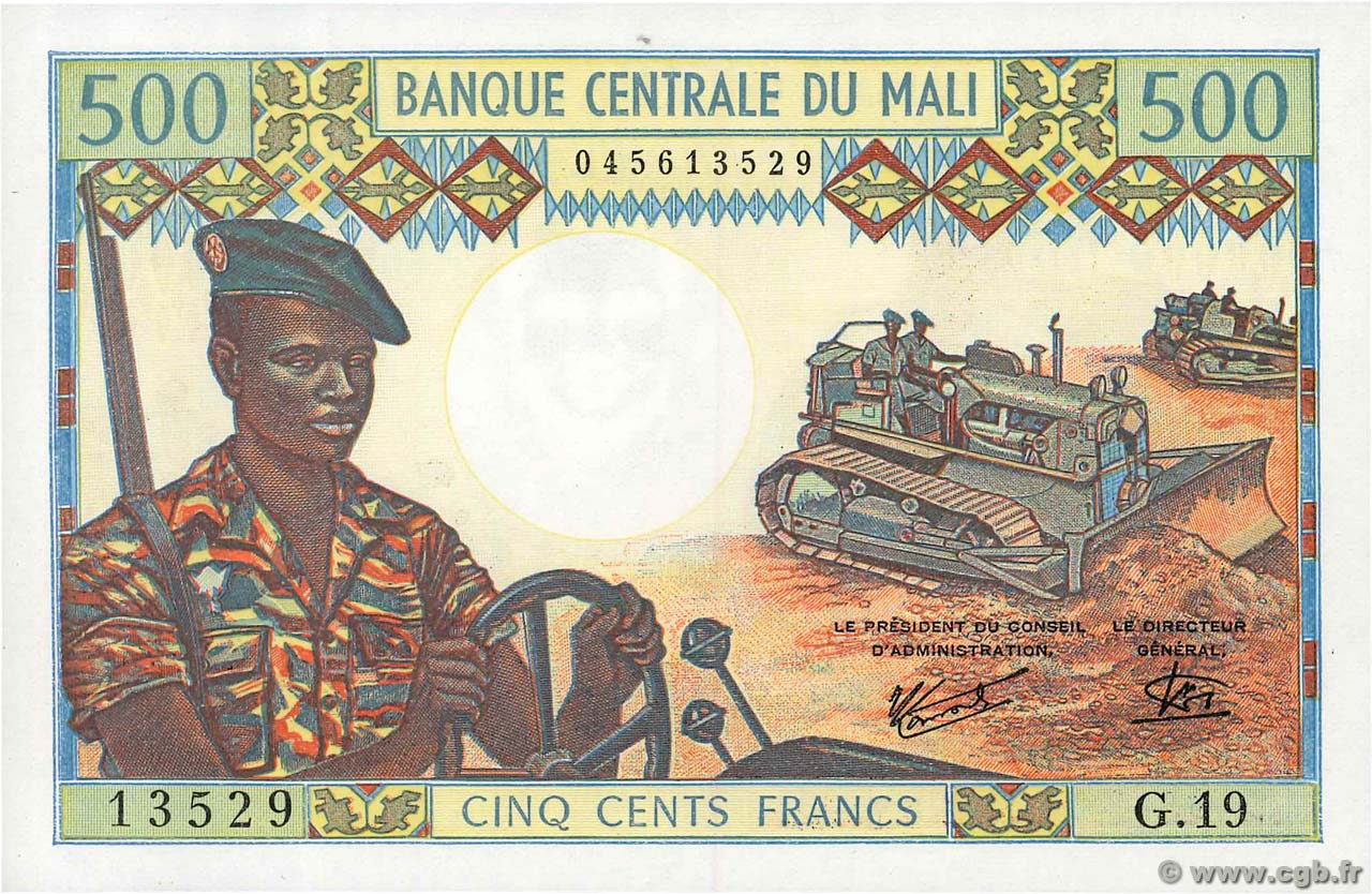 500 Francs MALI  1973 P.12e NEUF