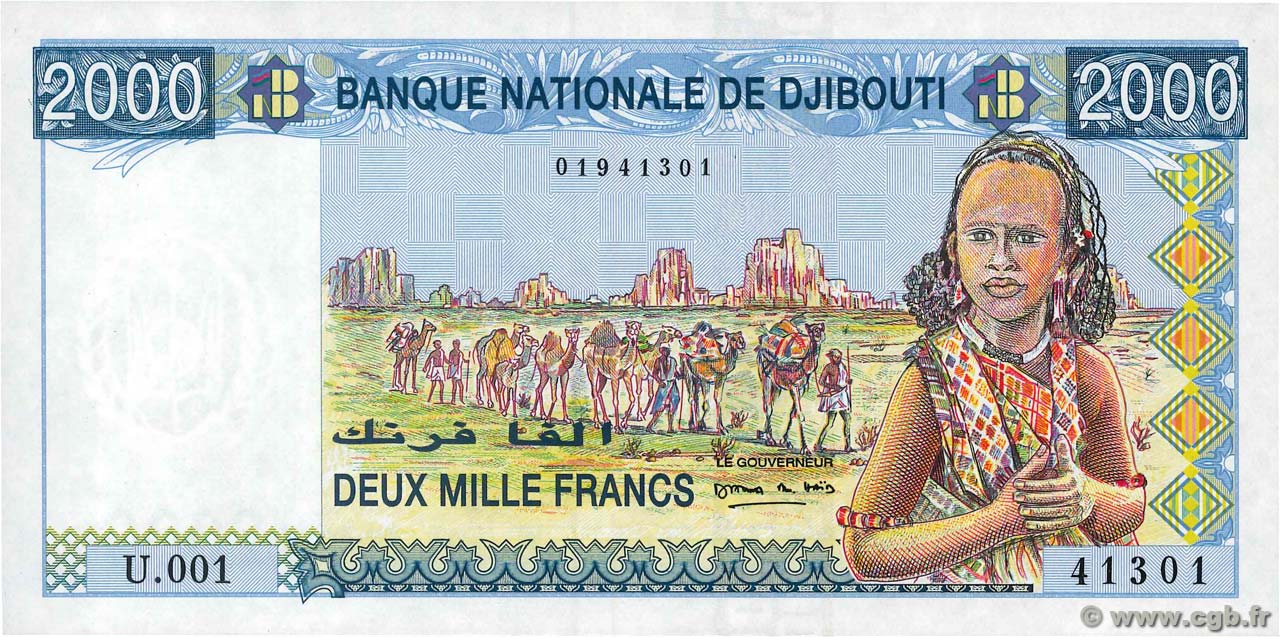 2000 Francs DJIBOUTI  1997 P.40 NEUF