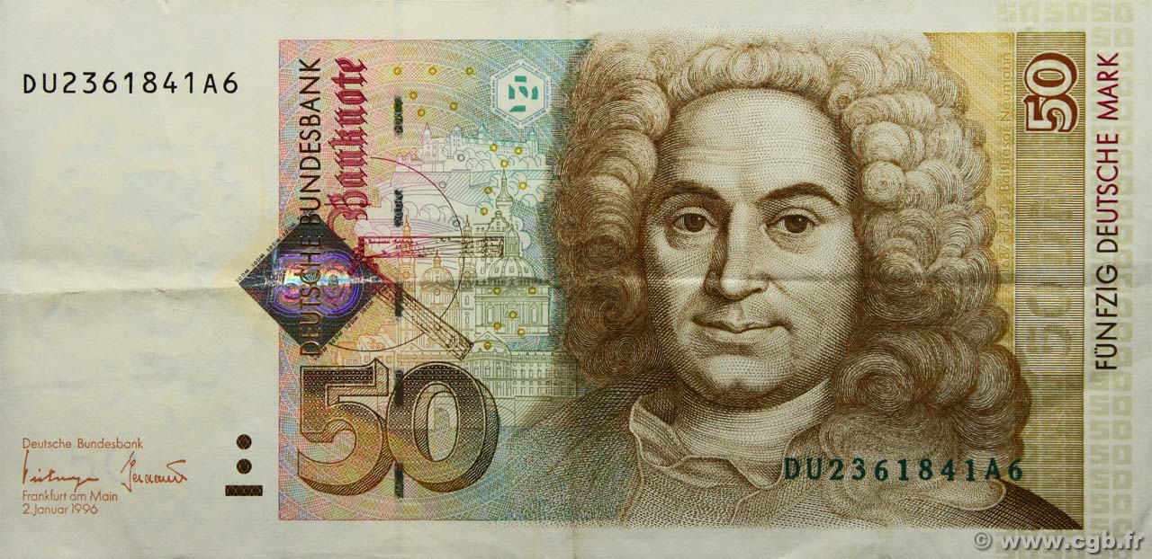 50 Deutsche Mark GERMAN FEDERAL REPUBLIC  1996 P.45 BB