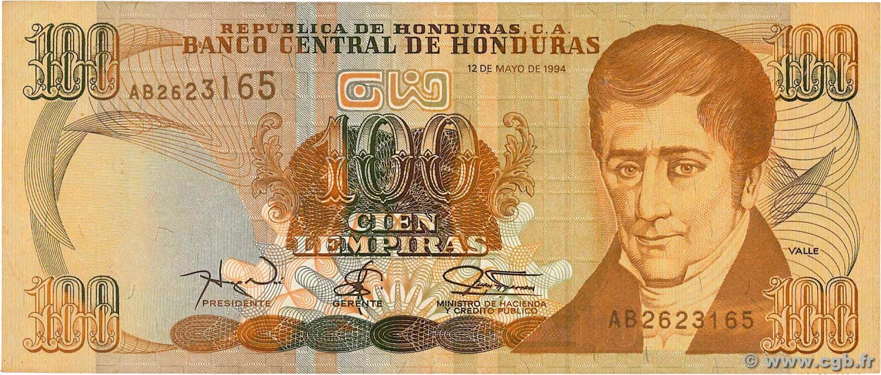 100 Lempiras HONDURAS  1994 P.077a VF