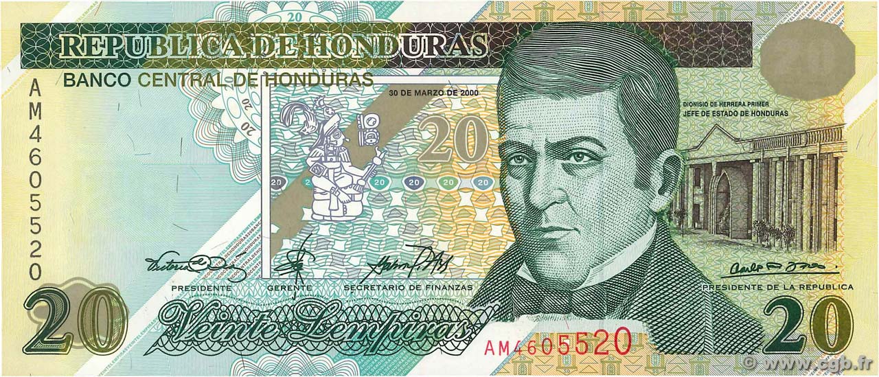 20 Lempiras HONDURAS  2000 P.083 FDC