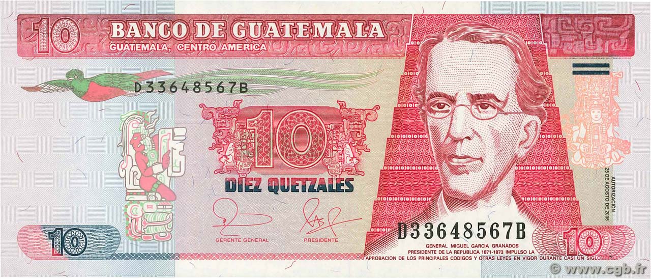 10 Quetzales GUATEMALA  2006 P.111a FDC