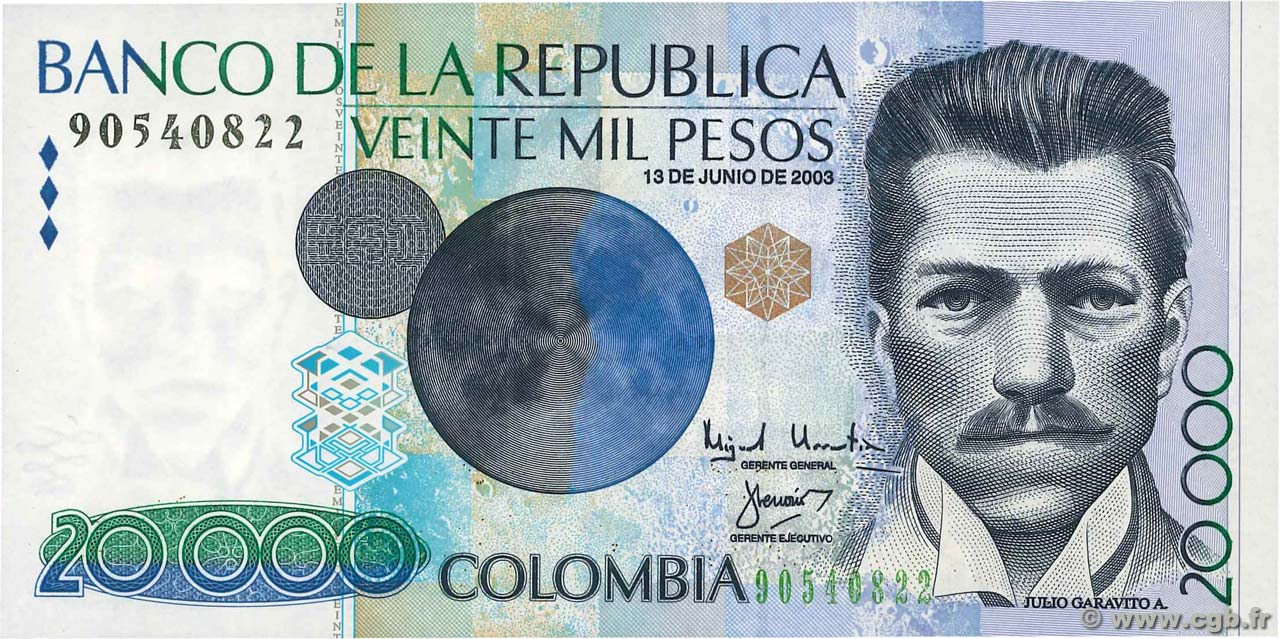 20000 Pesos COLOMBIE  2003 P.454f NEUF