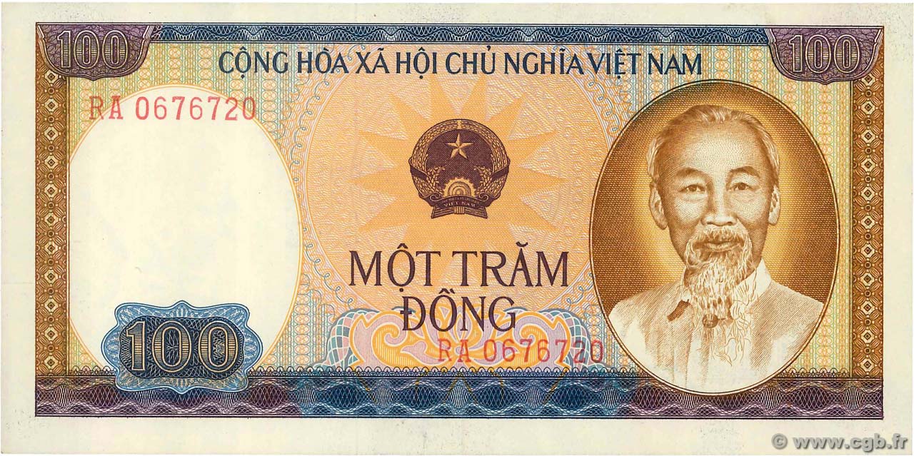 100 Dong VIETNAM  1980 P.088b UNC-