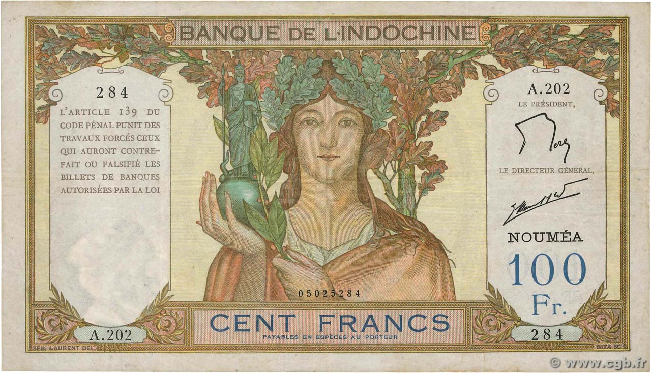 100 Francs NEW CALEDONIA  1963 P.42e F