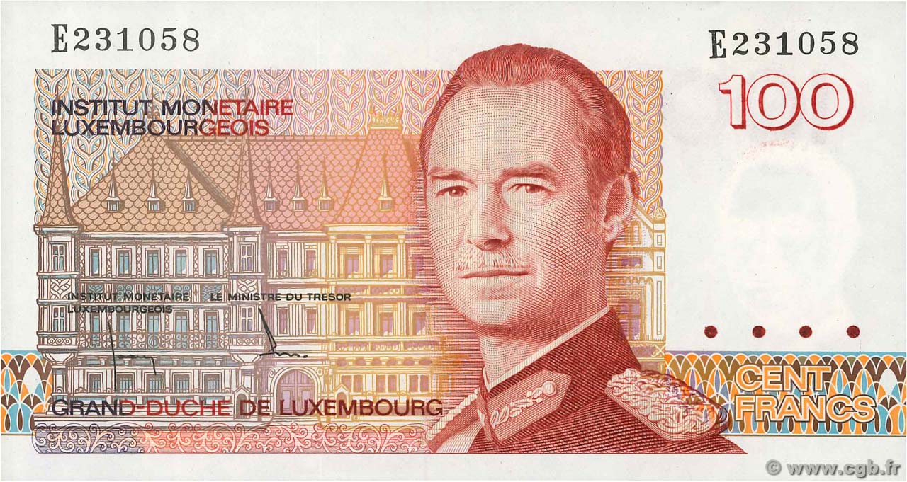 100 Francs LUSSEMBURGO  1986 P.58a FDC