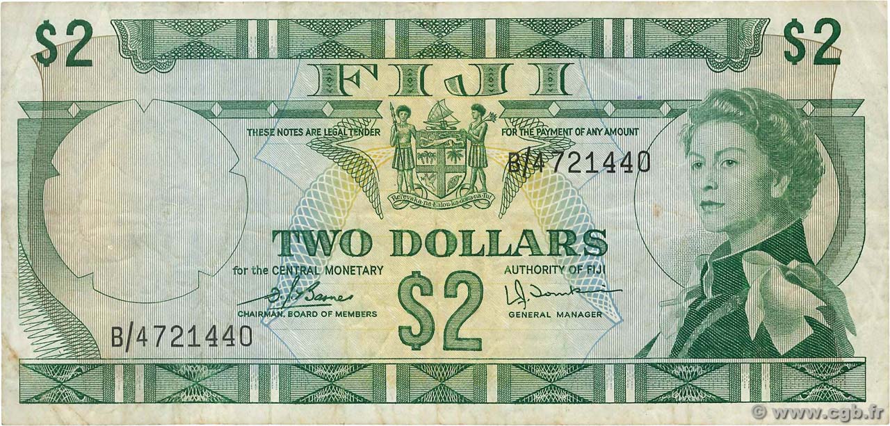 2 Dollars FIJI  1974 P.072c F