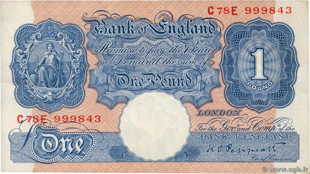 1 Pound ENGLAND  1940 P.367a XF