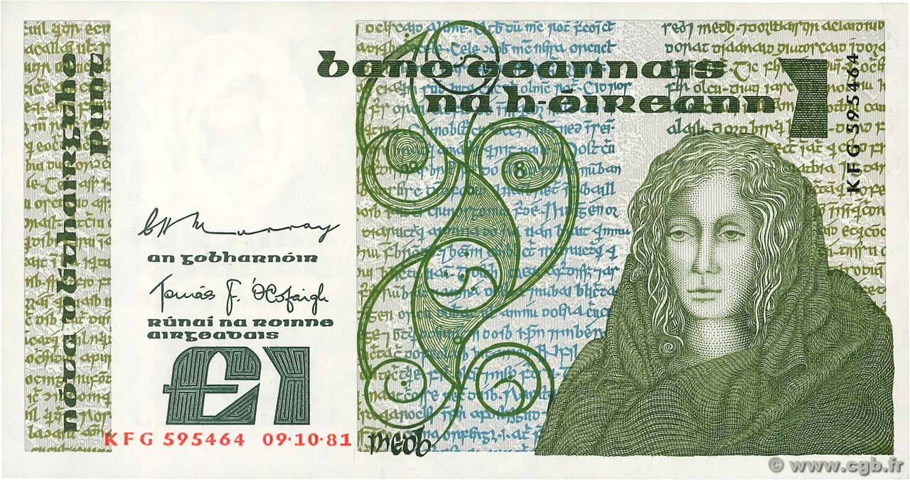 1 Pound IRLANDA  1981 P.070b FDC