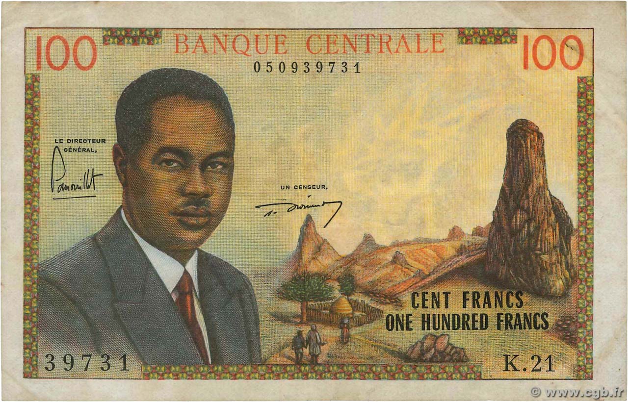 100 Francs CAMEROON  1962 P.10a VF-