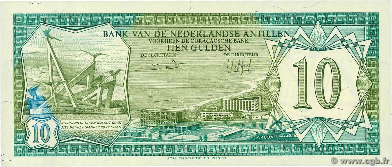 10 Gulden ANTILLES NÉERLANDAISES  1984 P.16b NEUF