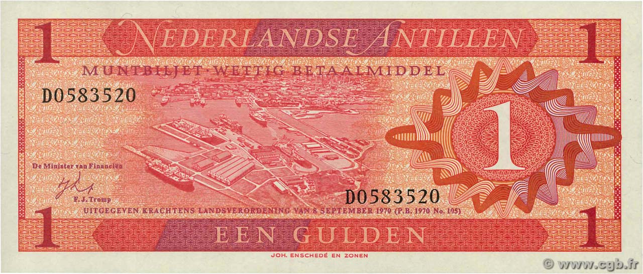 1 Gulden ANTILLES NÉERLANDAISES  1970 P.20a NEUF