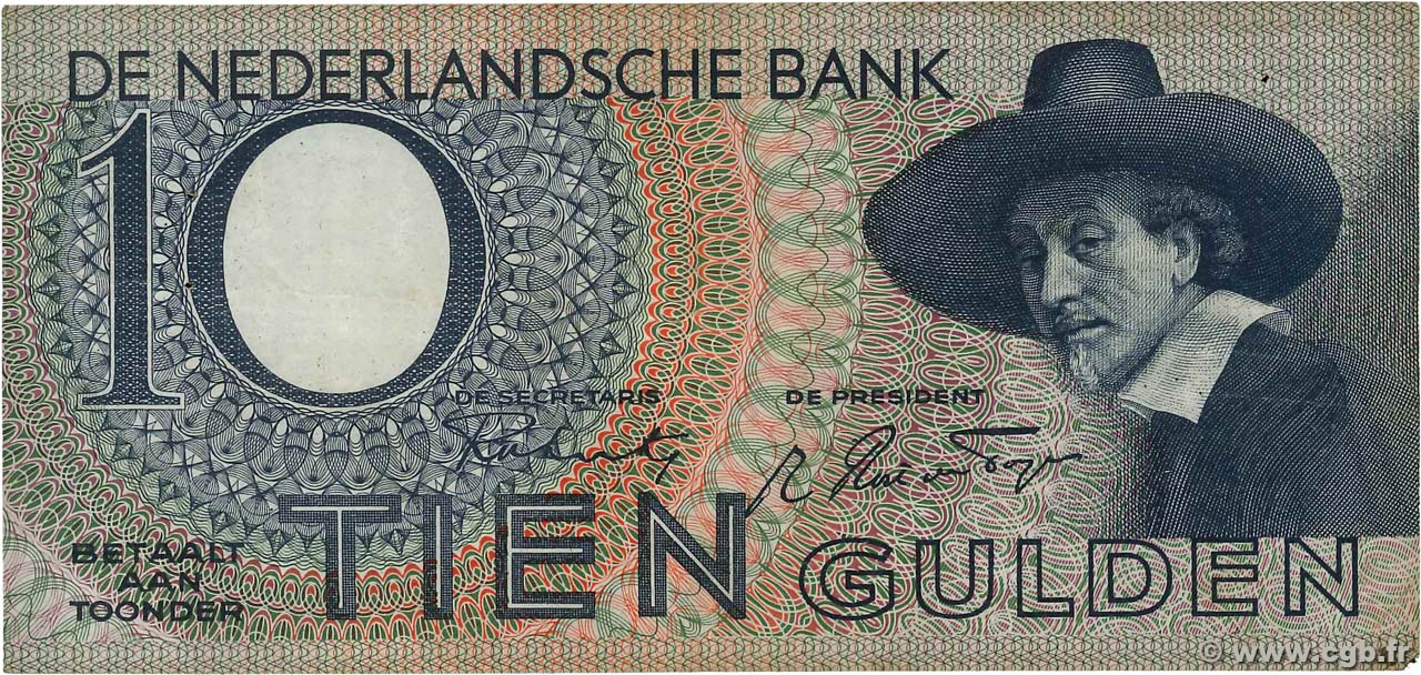 10 Gulden PAíSES BAJOS  1944 P.059 BC