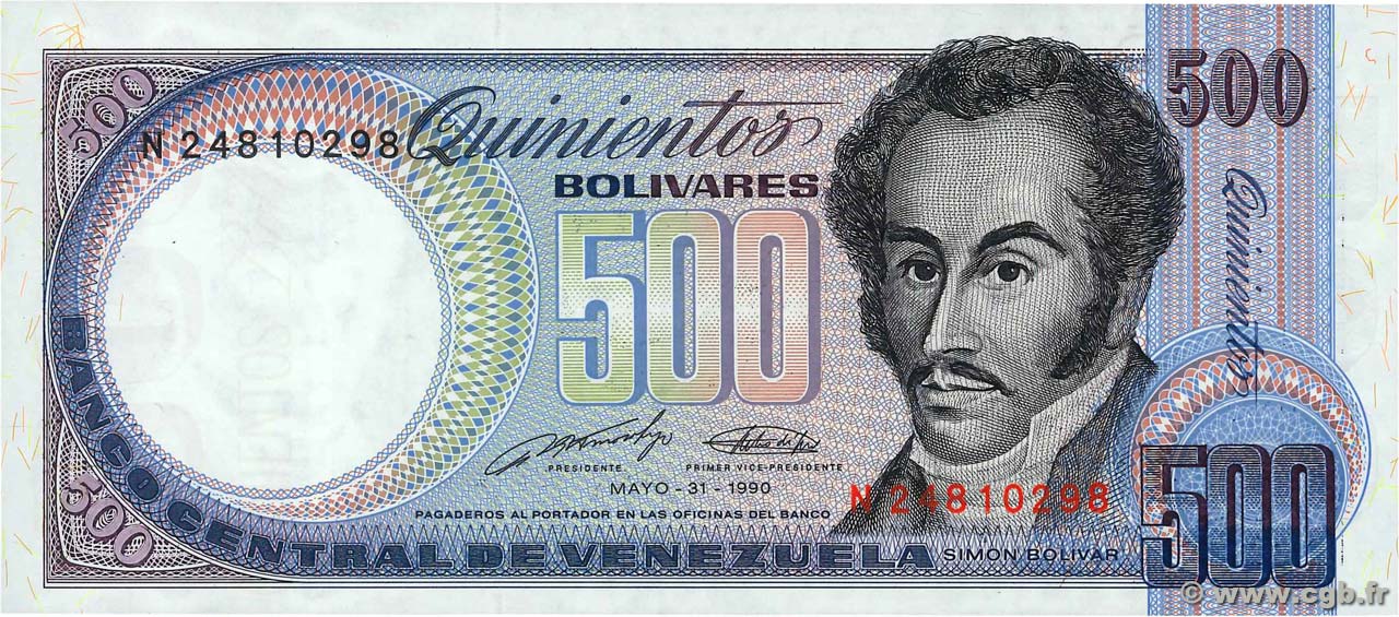 500 Bolivares VENEZUELA  1990 P.067d UNC