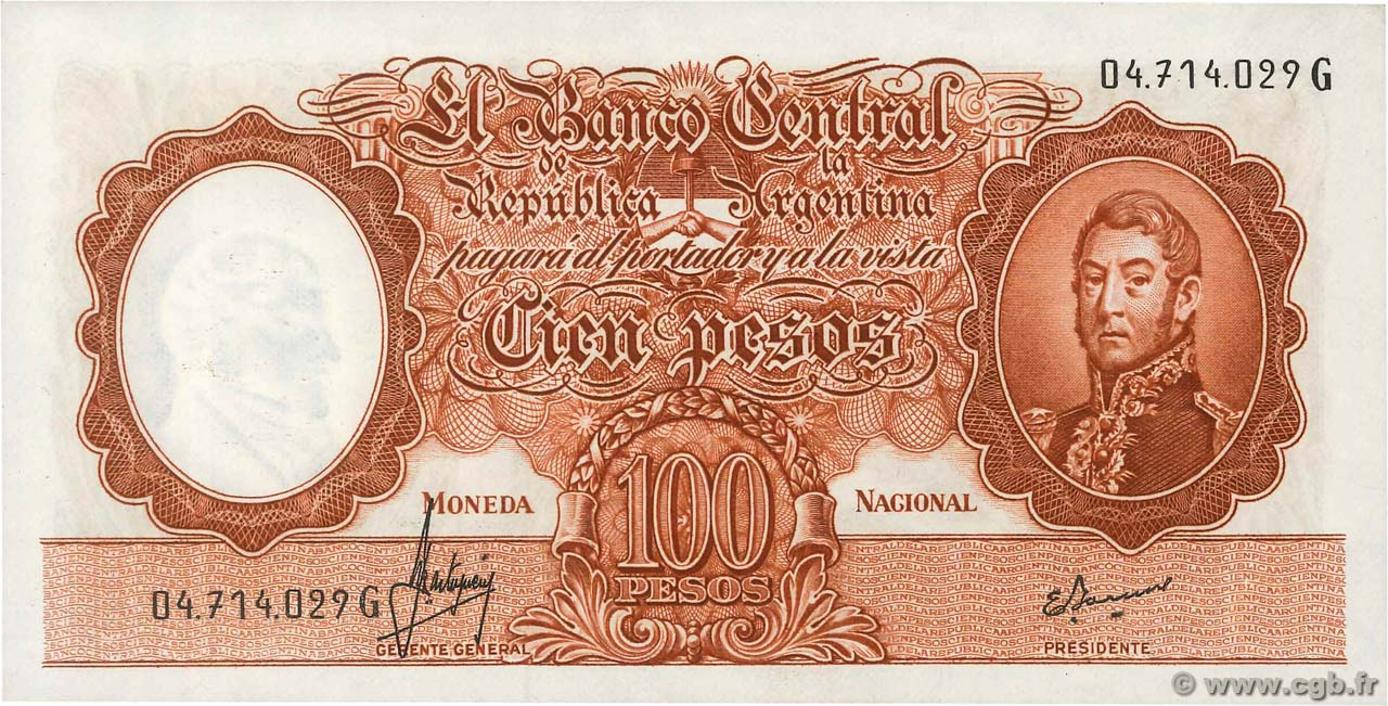 100 Pesos ARGENTINE  1967 P.277 NEUF
