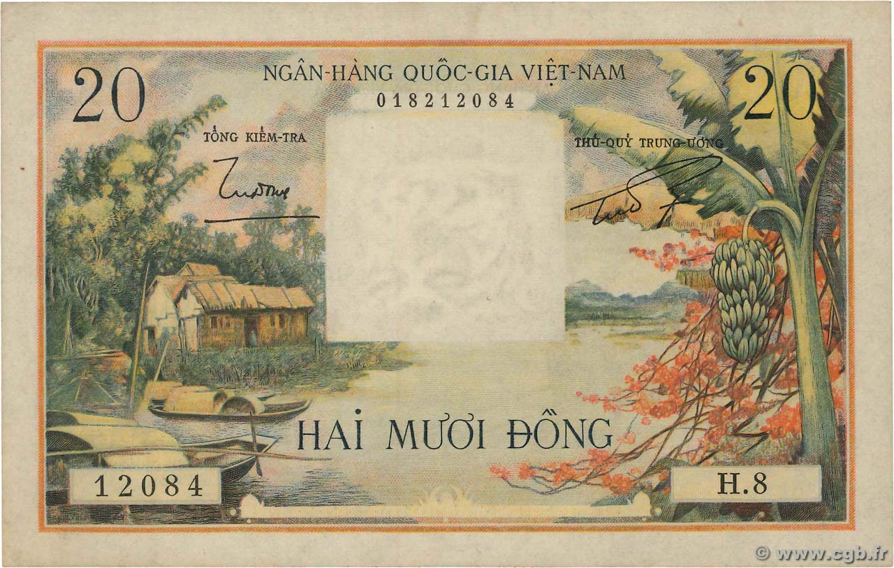 20 Dong VIETNAM DEL SUD  1956 P.04a AU