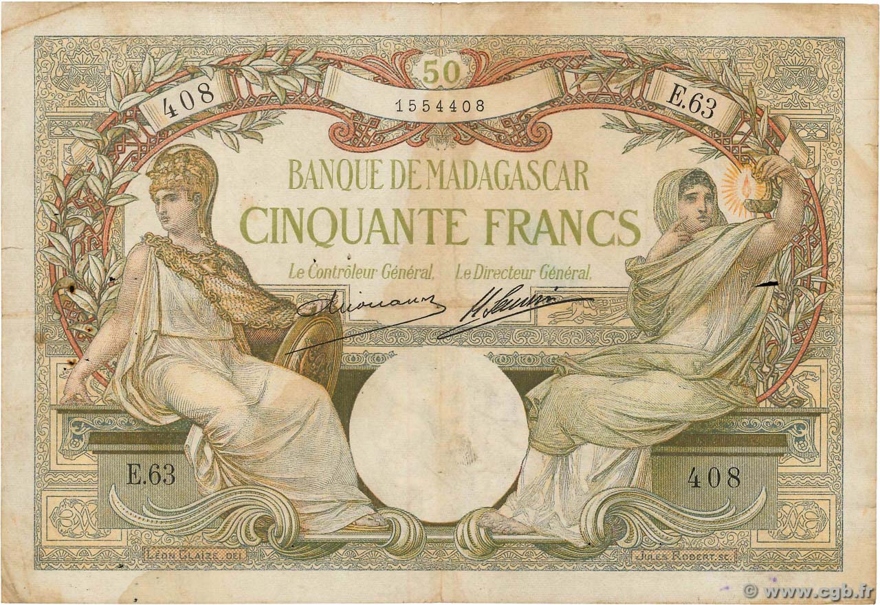 50 Francs MADAGASKAR  1926 P.038 S