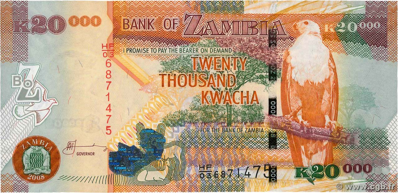20000 Kwacha ZAMBIE  2008 P.47d NEUF