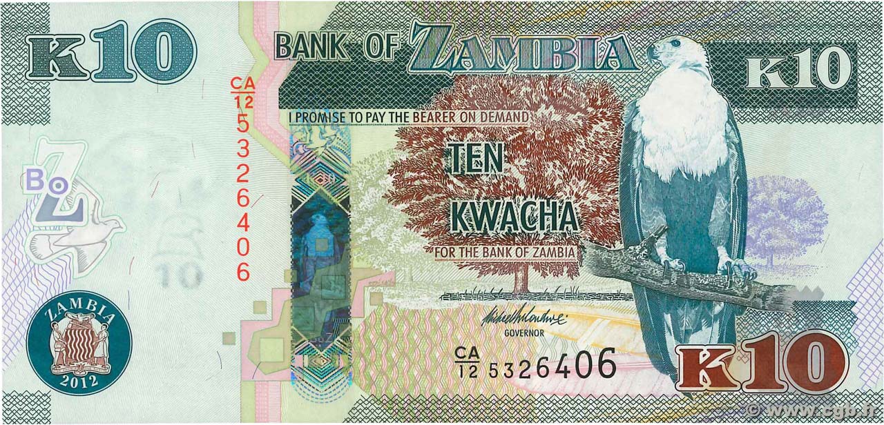 10 Kwacha ZAMBIE  2012 P.51a NEUF